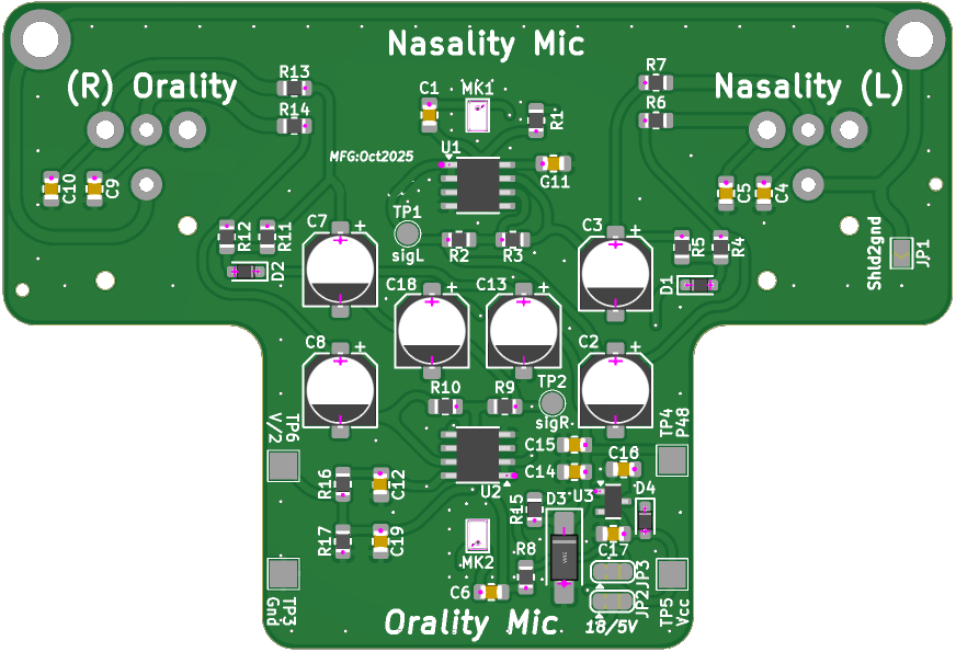 Nosey MEMS PCB top assembly component placements
