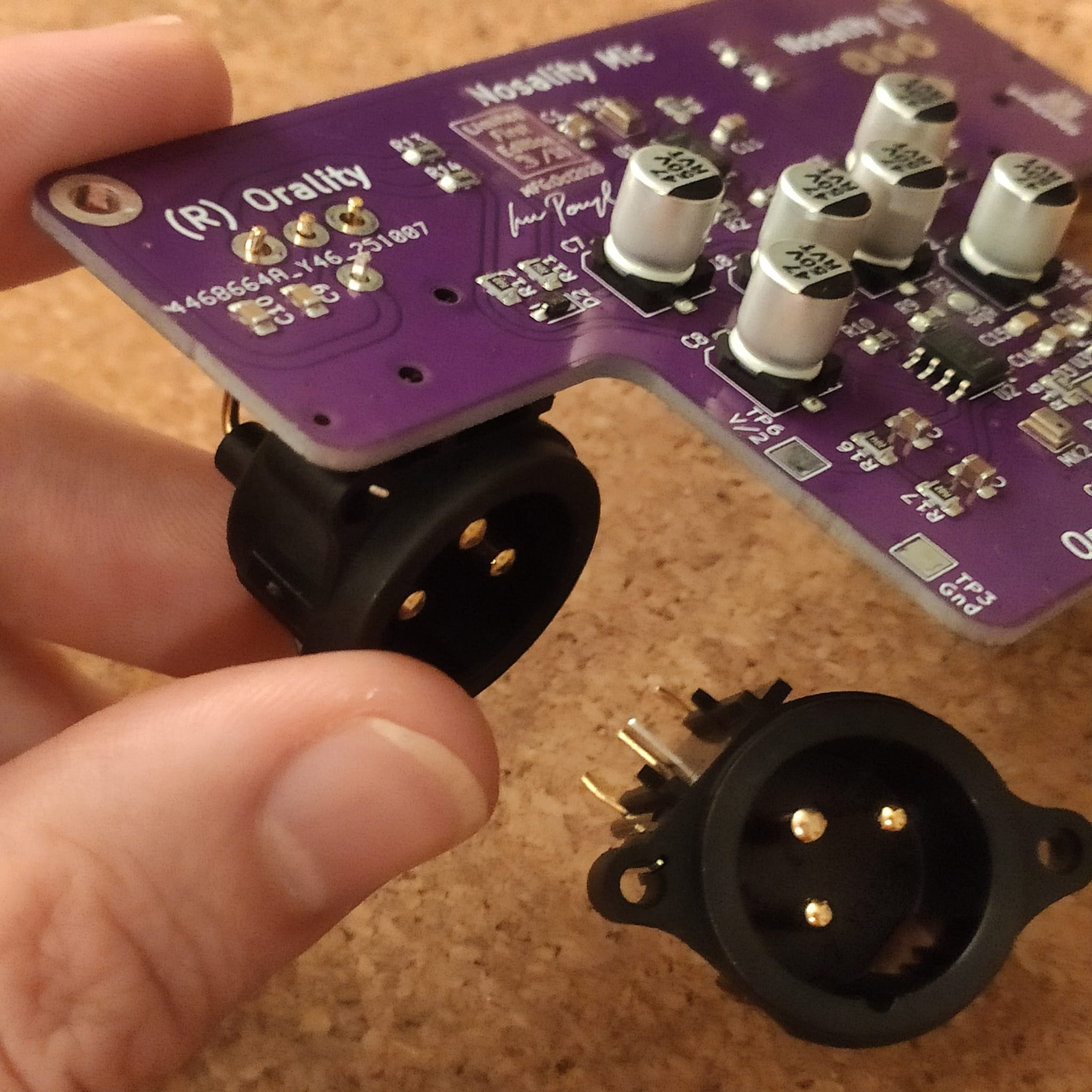 XLR3 jack placement on Nosey MEMS PCB